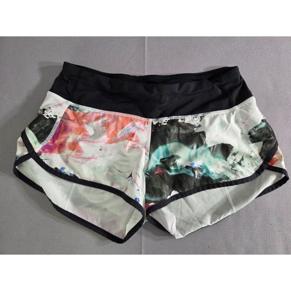 lululemon athletica Pants - Lululemon Shorts Womens 4 White Color Splash Speed Lined Shorts Running Gym Flow